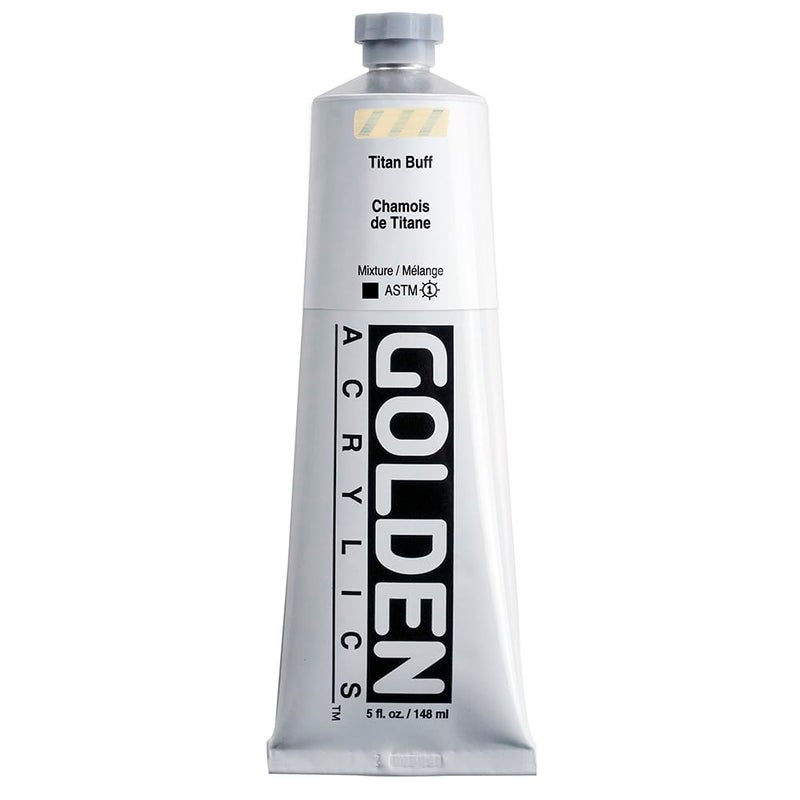 GOLDEN Heavy Body Acrylics, Titan Buff, 5 fl. oz. Tube, Professional Acrylic Paint, Opaque - Image 1